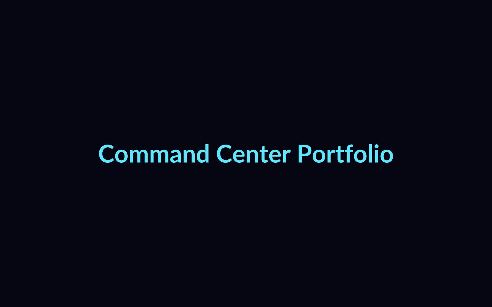 Command Center Portfolio placeholder cover frame