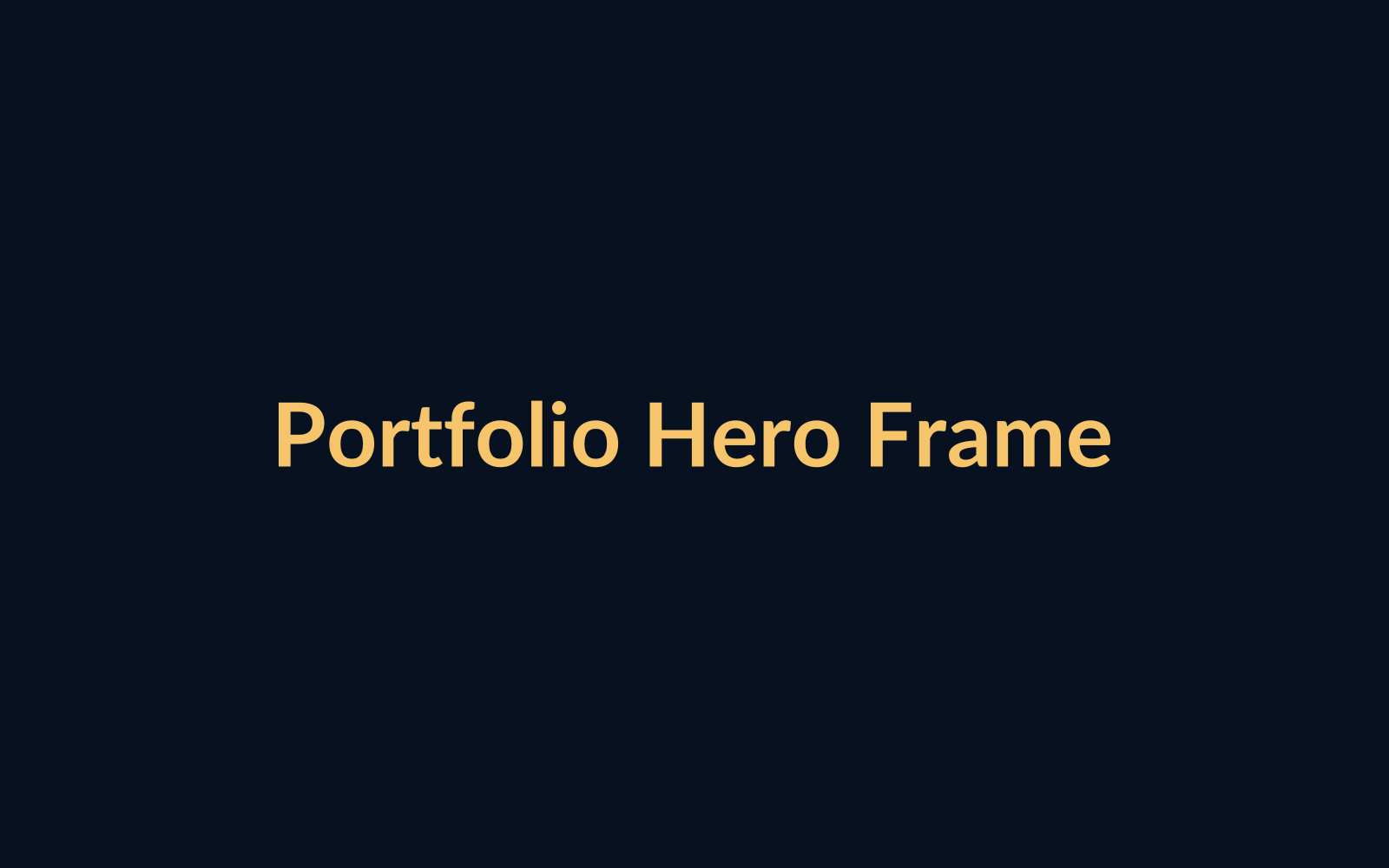 Portfolio hero placeholder frame